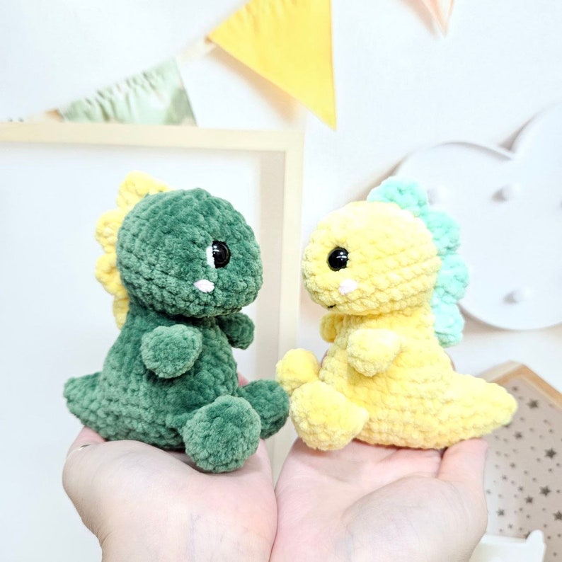 Crochet PATTERN Dino, no sew amigurumi, Amigurumi tutorial PDF in English image 5