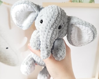 Crochet PATTERN elefante, Amigurumi tutorial PDF in inglese, regalo per bambini fatto a mano amigurumi per gli animali souvenir regalo di Natale