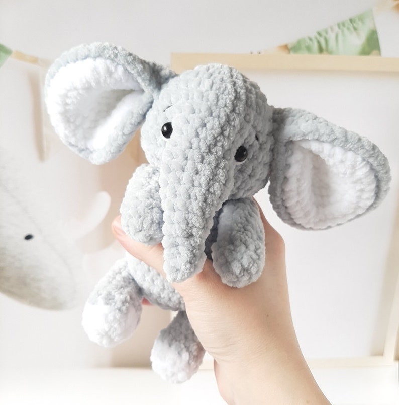 Crochet PATTERN elephant, Amigurumi tutorial PDF in English, amigurumi handmade children's gift for the Christmas gift souvenir animals image 1