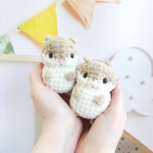 Crochet PATTERN Hamster, no sew, Amigurumi tutorial PDF in English, toy amigurumi handmade children's gift for the Christmas decor image 1