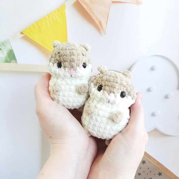Crochet PATTERN Hamster, no sew, Amigurumi tutorial PDF in English, toy amigurumi handmade children's gift for the Christmas decor