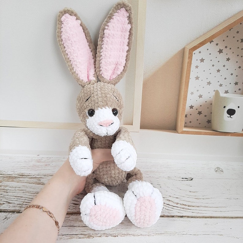Crochet PATTERN Bunny Rabbit, tutoriel Amigurumi PDF en anglais, cadeau de Noël, lapin de Pâques image 2