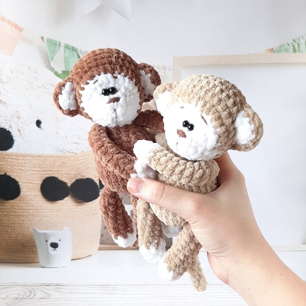 Crochet PATTERN monkey, Amigurumi tutorial PDF in English, Christmas gift, easter rabbit