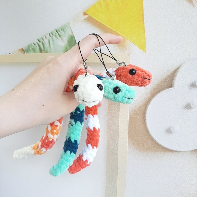 Crochet PATTERN Snake Keychain No Sew Amigurumi Tutorial PDF - Etsy