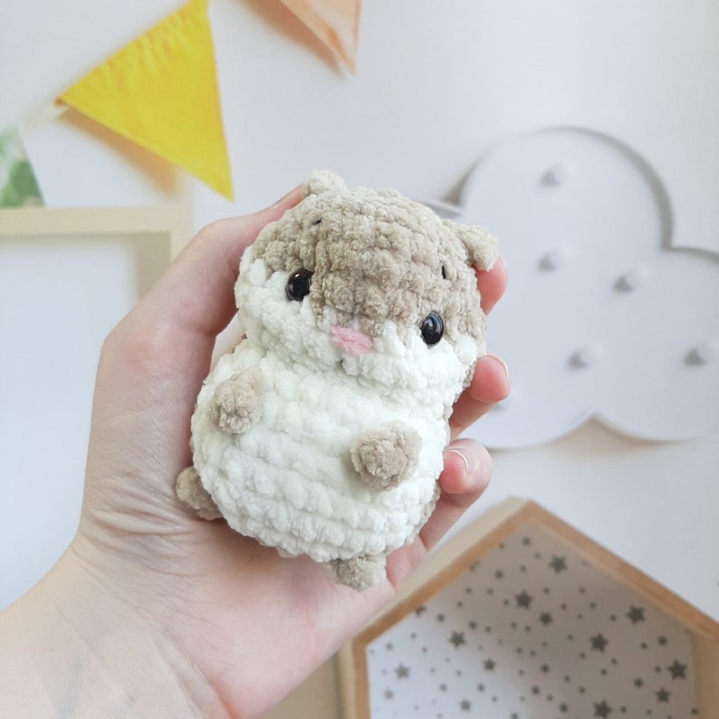 Crochet PATTERN Hamster, no sew, Amigurumi tutorial PDF in English, toy amigurumi handmade children's gift for the Christmas decor image 5