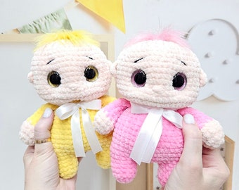 MODELLO all'uncinetto per giocattoli per bambini, Bambole, Tutorial peluche amigurumi in PDF in inglese, Regalo di Natale, Modello all'uncinetto per baby shower,
