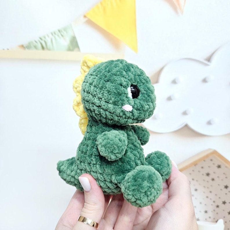 Crochet PATTERN Dino, no sew amigurumi, Amigurumi tutorial PDF in English image 7