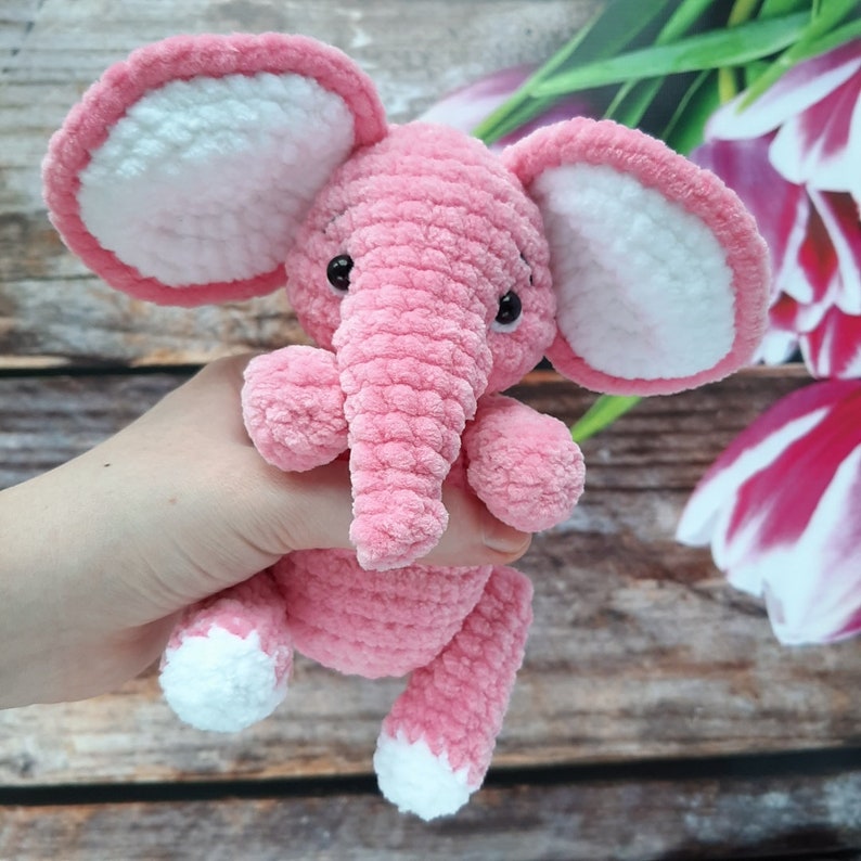 Patron au crochet éléphant, tutoriel Amigurumi PDF en anglais, cadeau enfant amigurumi fait main pour le cadeau de Noël animaux souvenir image 9