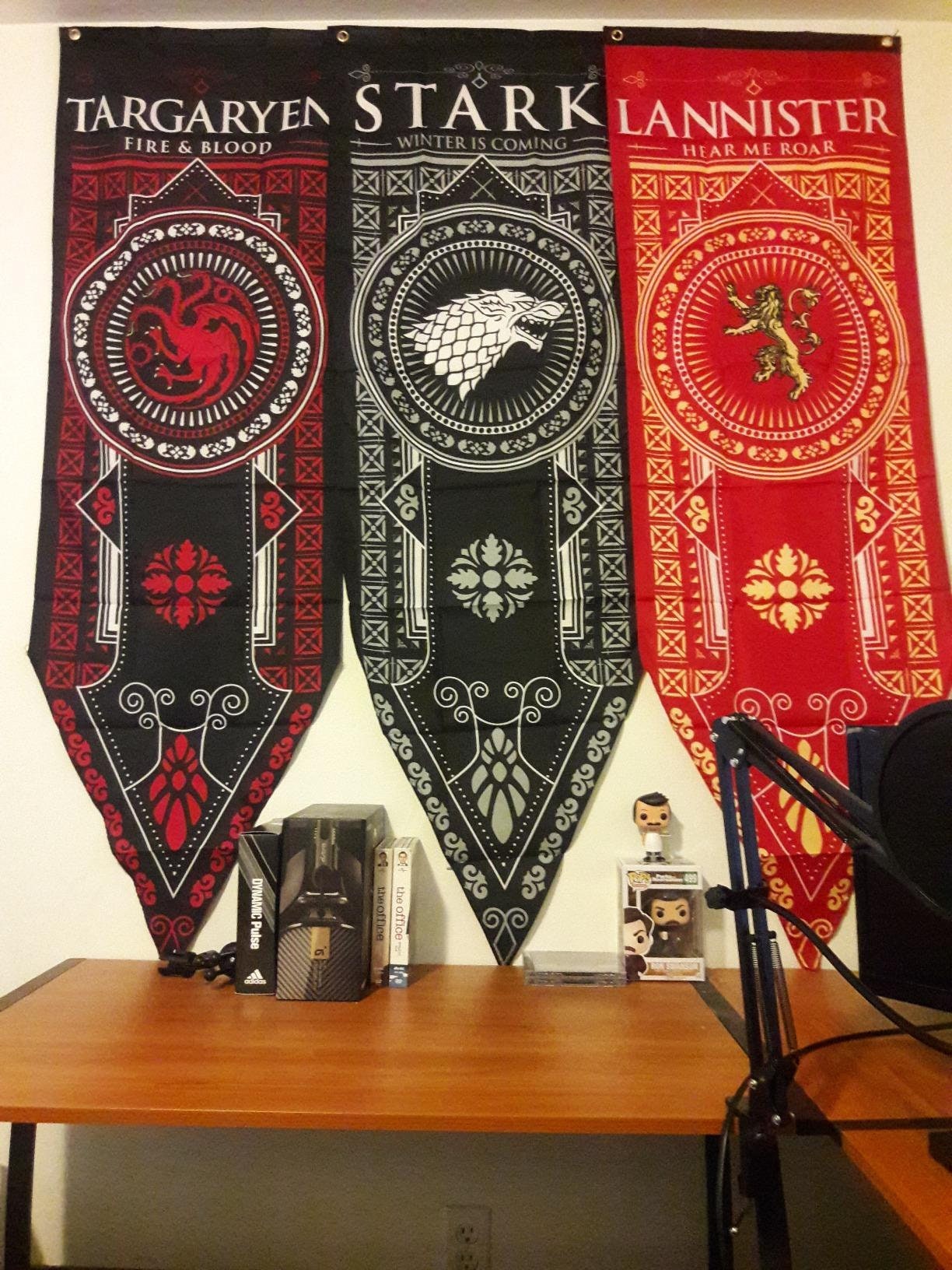 Game of Thrones House Banner 3pk, Stark, Targaryen, Lannister 60l X 19w