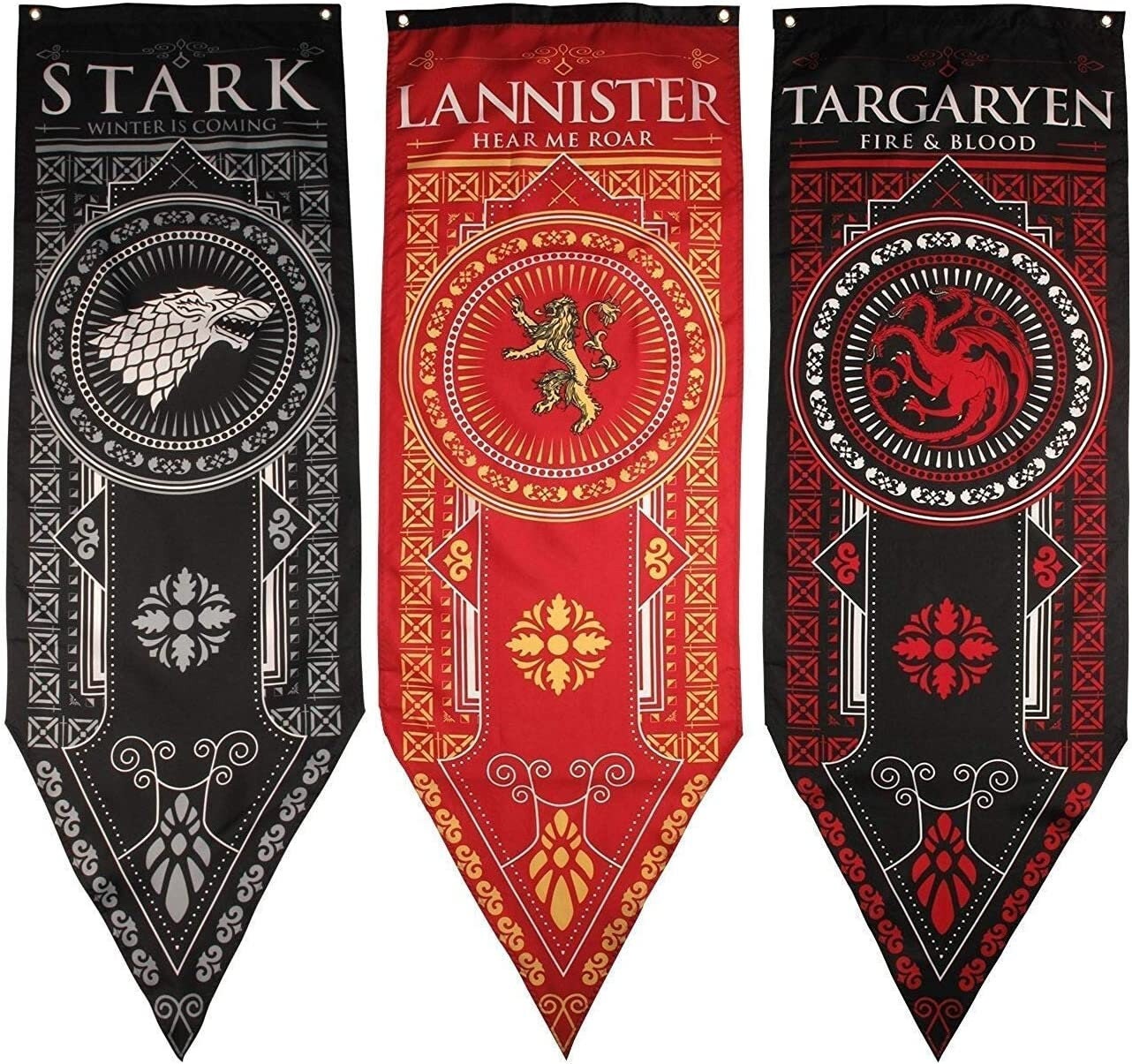Game of Thrones House Banner 3pk, Stark, Targaryen, Lannister 60l X 19w
