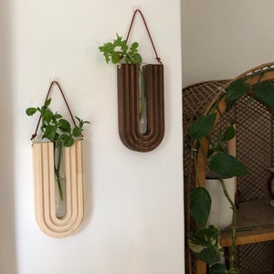 Wanddekoration – Pflanzenvermehrungsstation – Holzvase – Hängepflanzgefäß – Wandpflanzgefäß für den Innenbereich – Geschenke für Sie – Geschenke für Naturliebhaber