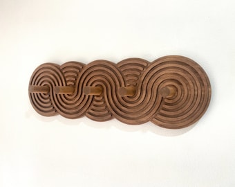 Handcrafted Walnut Coat Rack: Mid Century Modern Wall Hooks