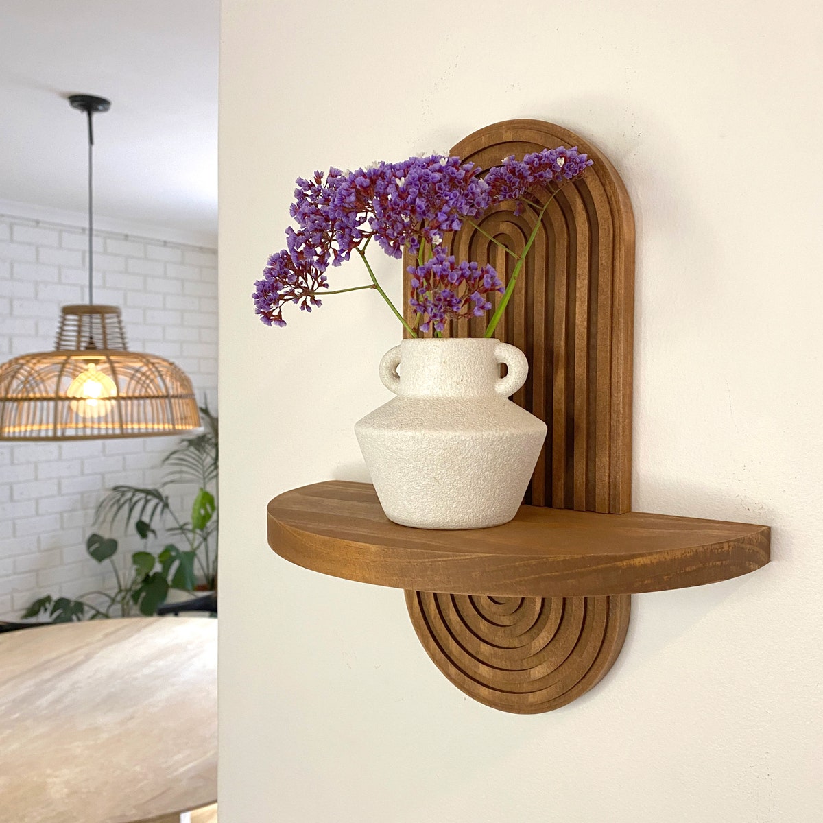 Arched Fluted Wooden Wall Shelf: Handcrafted Vintage-inspired Decor for Elegant Homes & Perfect Housewarming Gift - Etsy