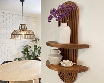 Modern Wooden Shelf, Fluted Arch, Floating Wall Shelf, Home Housewarming Gift Present, Wood Decor, Minimalist, Elegant, Interior Design,