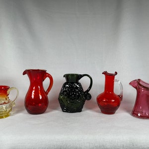 Collection of MCM Art Glass Mini Pitchers