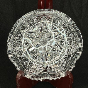 American Brilliant Cut Glass Six Point Star 6-inch Dish with Sawtooth Edge