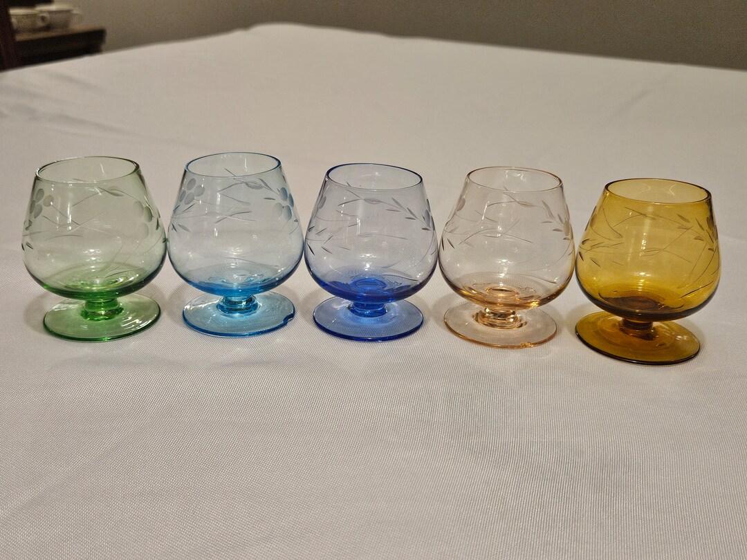 Mini Brandy Snifter Shot Glasses Set of 5 Etsy