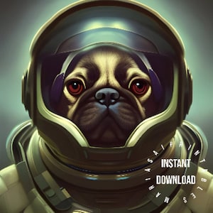 Astronaut Dog Digital Print