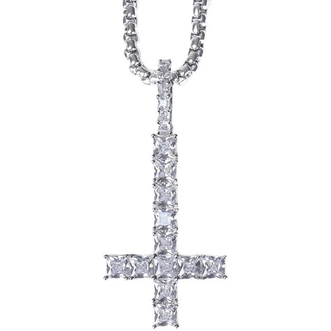 Opium Upside Down Cross Necklace / Rick Owens / Vivienne - Etsy