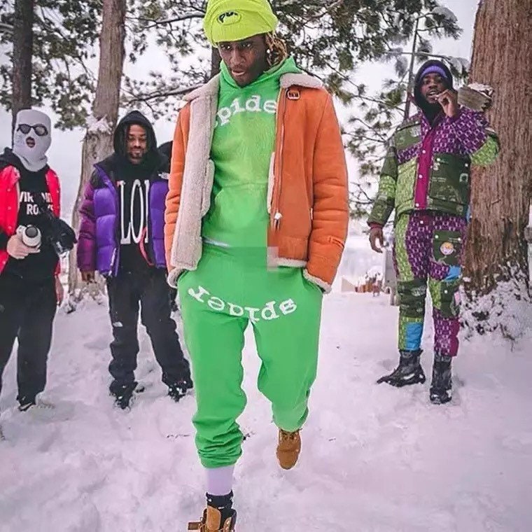 Green Young Thug Spider Sp5der 555inspired Zip-up star Letter - Etsy