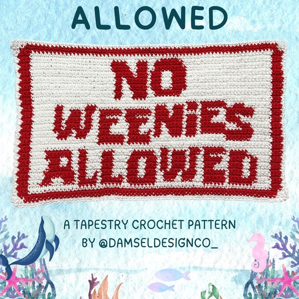 No Weenies Allowed Tapestry Crochet Pattern | PDF ONLY | Red White Crochet Wall Hanging Pattern | Instant Download