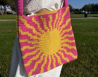 Sunshine Tote Tapestry Crochet Bag Pattern | PDF ONLY | Radiate Positivity | Instant Download