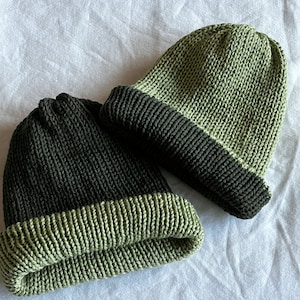 Gorro de punto reversible / Listo para enviar / Elegante gorro de invierno de doble cara para hombres y mujeres
