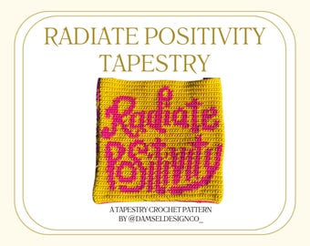 Radiate Positivity Tapestry Crochet Pattern | Crochet Wall Hanging | PDF ONLY | Instant Download | Pink Yellow