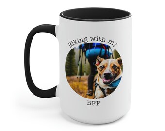 Hiking with Dog Mug, Take a Hike Mug, Hiking Mug, Hiking with Dog,  Hiking Gifts,  Hiking Coffee Cup, Outdoorsy Couple Birthday Gift