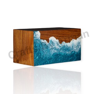 Handcrafted Rosewood Urn Box: Ocean Wave Design, Memorial Keepsake - Etsy