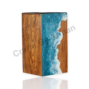 Handcrafted Rosewood Urn Box: Ocean Wave Design, Memorial Keepsake - Etsy