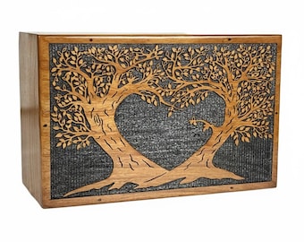 Handcrafted Tree of Life Wooden Keepsake Box – Personalized Memorial Urn | Custom Engraved Gift Box