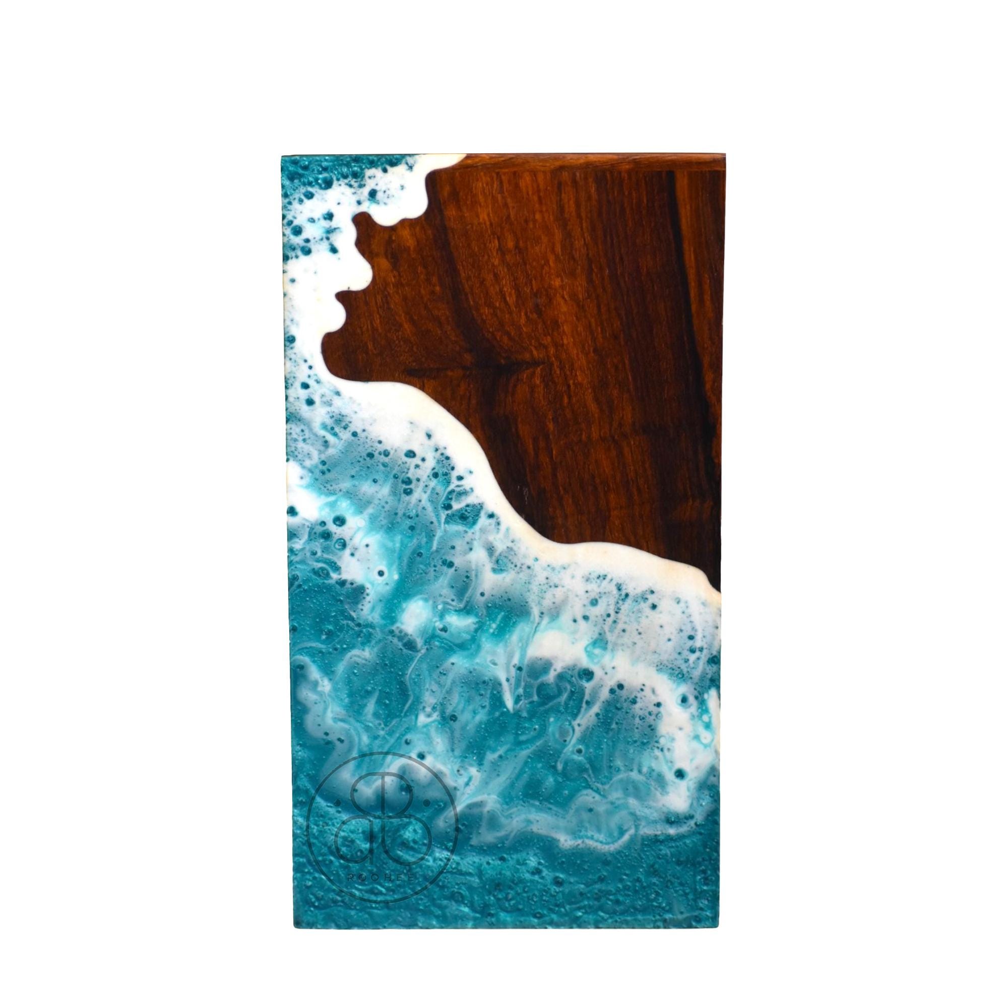 Ocean Wrapped Box Wooden Ocean Urn Box | Handcrafted Memorial Keepsake | Sea-inspired ...