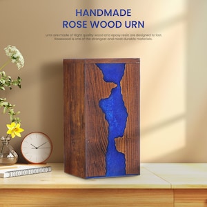 Personalized Rosewood Cremation Urn: Handmade Wooden Ashes Box