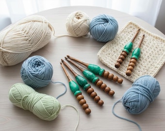 Rosewood & Resin Ergonomic Crochet Hook Set – Handcrafted, Smooth  and Lightweight