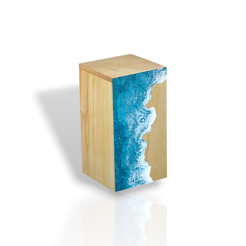 Handcrafted Rosewood Ocean Wave Memorial Urn: Artistic Resin Box - Etsy