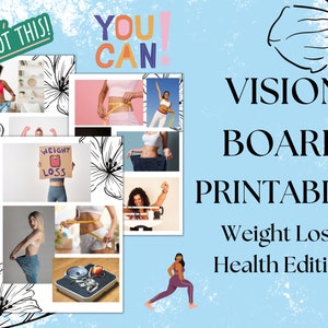 VISION BOARD Printables, Weight Loss Vision Board, Health Vision Board, Manifest Kit, Vision Board Kit 2023, Weight Loss Tracker, PDF