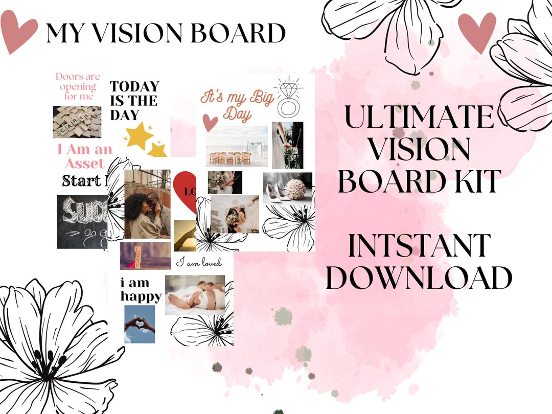 Vision Board Printables Kit, Daily Affirmation Cards, Self Care ...