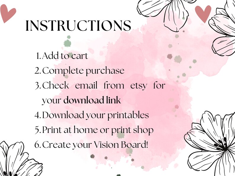 Vision Board Printables Kit, Daily Affirmation Cards, Self Care ...