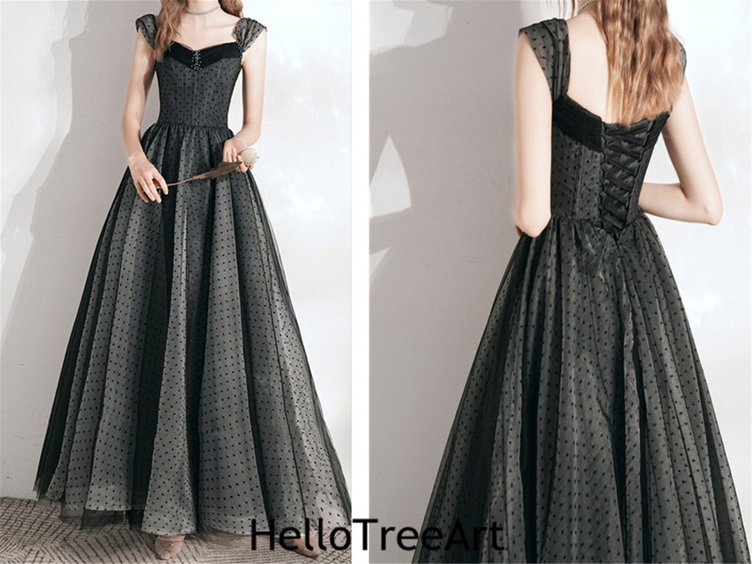 Elegant Black Prom Dress, Slip Prom Dress, Annul Meeting Dress for Women, Wedding/engagement