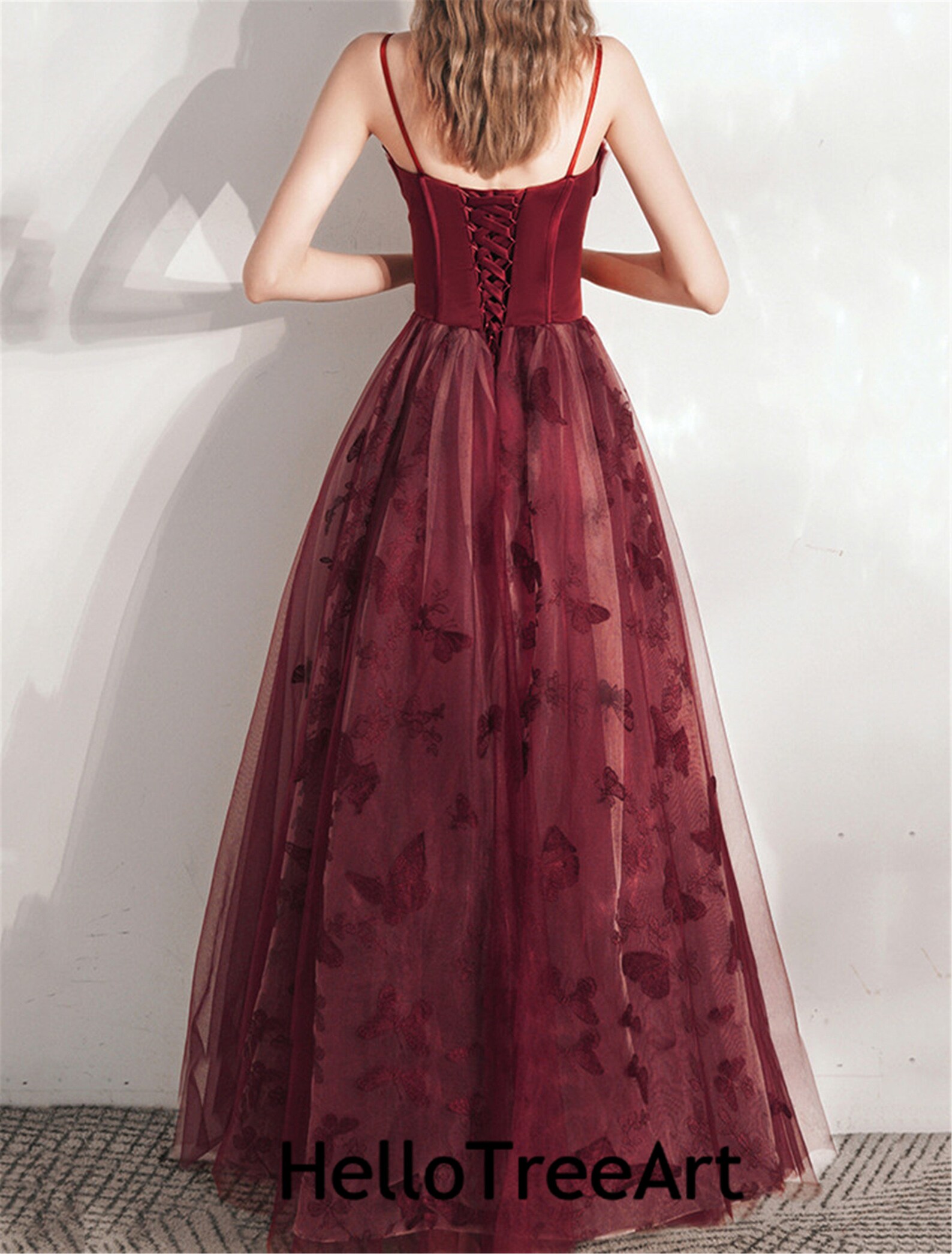 Exclusive Red Prom Dress Slip Prom Dress With Butterfly Etsy