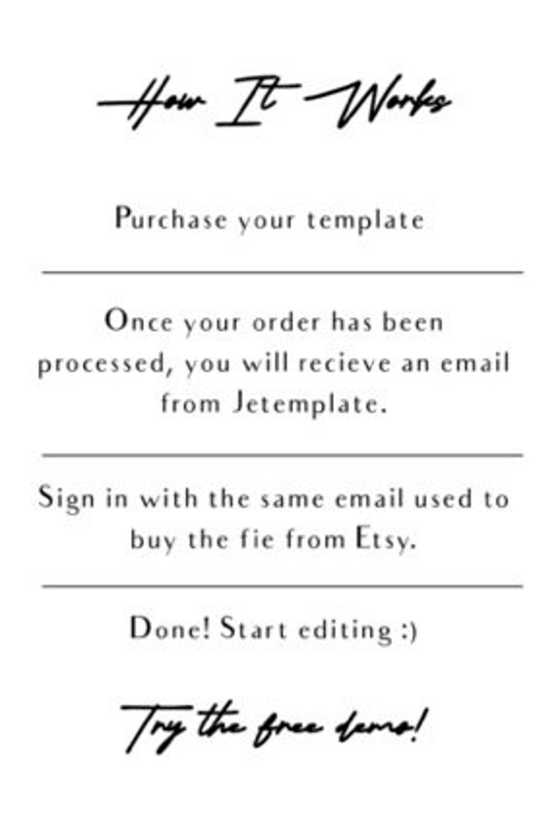 Modern Minimal Double Sided Black and White Photo Save the Etsy