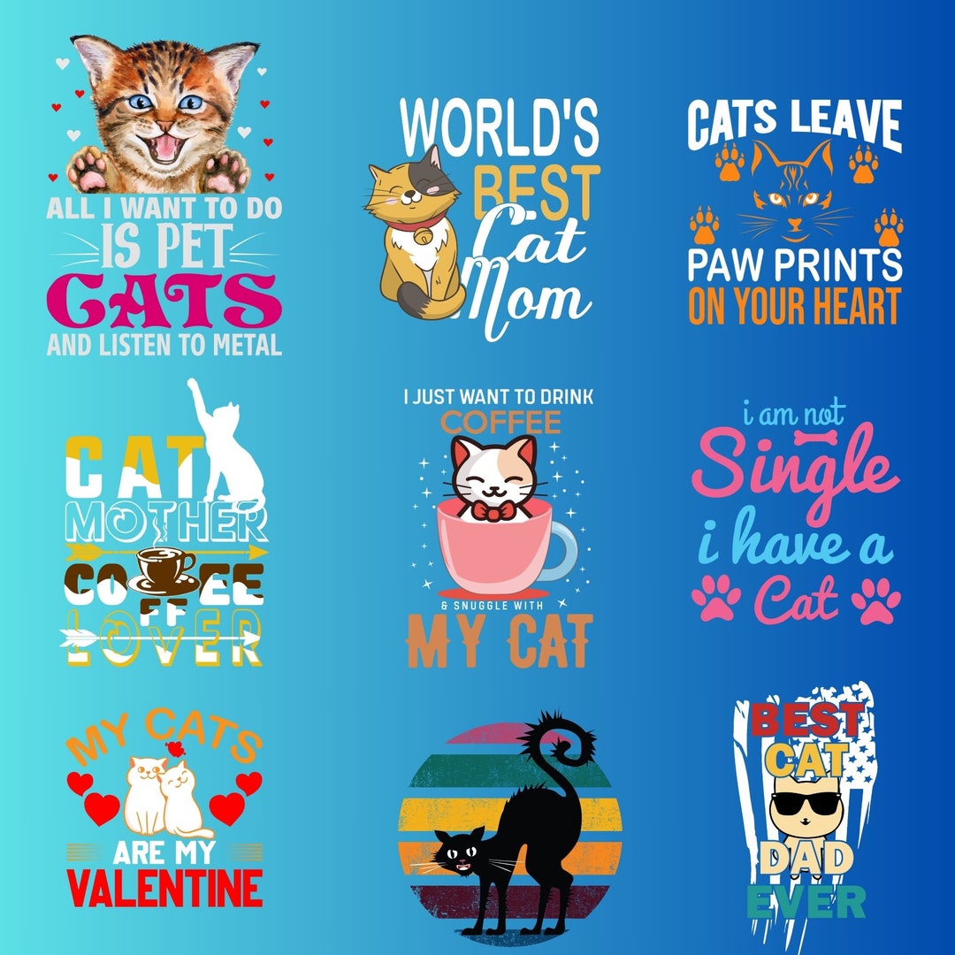 30 Cat Quotes SVG Bundle Cat Quotes SVG Cat Shirt Svg Paw - Etsy