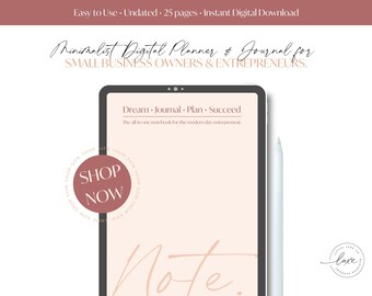 Digital Planner for Small Business Owners | Digital Notebook | Digital Journal | Minimalist | GoodNotes | iPad Planner