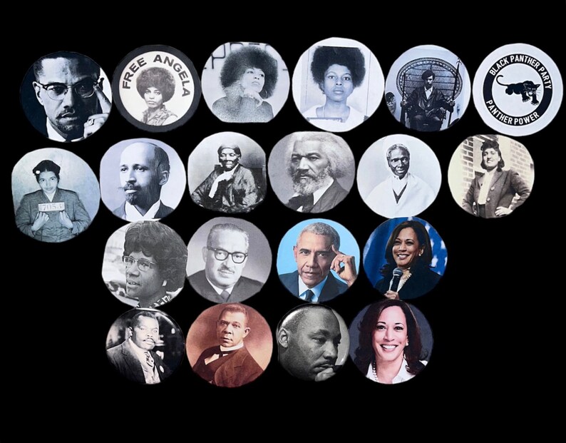 Civil Rights/political African American Icons Pinback - Etsy