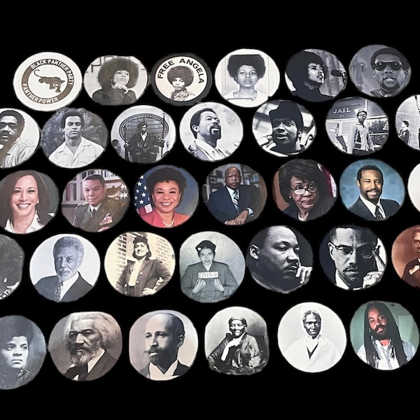 Civil Rights/Political African American Icons - Pinback Buttons 2.25"