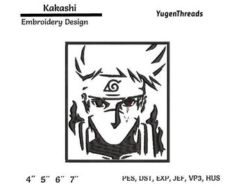 Anime Inspired Embroidery Design, Machine Embroidery Design File, Pes, Dst, Jef, Vp3, Exp, Hus, Instant Download.