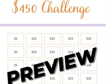 450 Savings Challenge, inkomensbesparingen, US Letter, PDF, afdrukbaar, spaartracker, budgetbinder, financiële planner