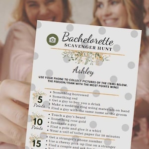 Bachelorette Scavenger Hunt, Bridal Shower Game, Printable Cards, Bachelorette Party, Photo Scavenger Hunt, Funny, DIY Instant Download