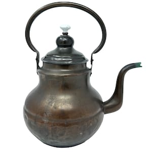 Antique Copper Brevete GP Tea Pot Kettle No. 5